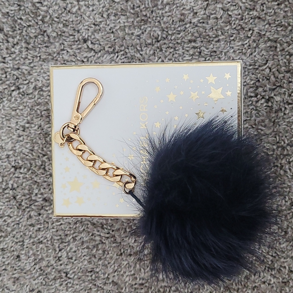 Michael Kors Large Fur Pom Pom Key Charm